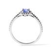 BAGUE DE FIANÇAILLES EN OR BLANC AVEC TANZANITE ET DIAMANTS - BAGUES EN TANZANITE - BAGUES