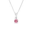 PINK SAPPHIRE AND DIAMOND PENDANT NECKLACE IN WHITE GOLD - SAPPHIRE NECKLACES - NECKLACES