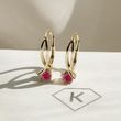 ROUND RUBY GOLD RIBBON EARRINGS - RUBY EARRINGS - EARRINGS
