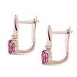 BOUCLES D'OREILLES EN OR ROSE AVEC DIAMANTS ET TOURMALINES - BOUCLES D'OREILLES EN TOURMALINE - BOUCLES D'OREILLES