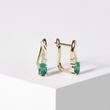 EMERALD AND DIAMOND EARRINGS IN YELLOW GOLD - EMERALD EARRINGS - EARRINGS