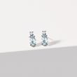 AQUAMARINE AND DIAMOND EARRINGS IN WHITE GOLD - AQUAMARINE EARRINGS - EARRINGS