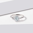 AQUAMARINE AND DIAMOND RING IN WHITE GOLD - AQUAMARINE RINGS - RINGS