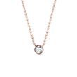 COLLIER D'OR ROSE AVEC DIAMANT SERTI CLOS - COLLIERS AVEC DIAMANTS - COLLIERS