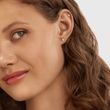 CLOUS D'OREILLES EN OR ET DIAMANT OVALE - BOUCLES D'OREILLES SOLITAIRES - BOUCLES D'OREILLES
