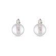 PEARL AND DIAMOND STUD EARRINGS IN GOLD - PEARL EARRINGS - PEARL JEWELLERY