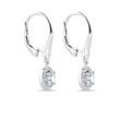 HANGING PENDANT DIAMOND HALO EARRINGS IN WHITE GOLD - DIAMOND EARRINGS - EARRINGS