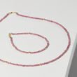 Pink tourmaline necklace in gold