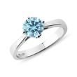 BAGUE DE FIANÇAILLES EN OR BLANC AVEC DIAMANT BLEU - BAGUES AVEC DIAMANTS DE SYNTHÈSE - BAGUES DE FIANÇAILLES