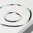 NATURAL EMERALD JEWELRY SET IN YELLOW GOLD - GEMSTONE SETS - FINE JEWELRY