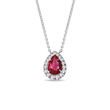 ELEGANT DIAMOND NECKLACE WITH RUBY ​​IN WHITE GOLD - RUBY NECKLACES - NECKLACES