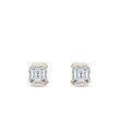 ASSCHER DIAMOND STUDS IN 14K YELLOW GOLD - DIAMOND STUD EARRINGS - EARRINGS
