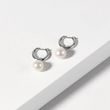 PEARL HOOP EARRINGS IN WHITE GOLD - PEARL EARRINGS - PEARL JEWELLERY