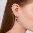White Gold Earrings with Amethysts and Diamonds