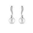 PEARL AND DIAMOND EARRINGS IN 14KT GOLD - PEARL EARRINGS - PEARL JEWELLERY