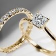 PRINCESS LAB GROWN DIAMOND GOLD RING - ENGAGEMENT DIAMOND RINGS - ENGAGEMENT RINGS
