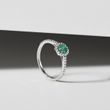 EMERALD ENGAGEMENT RING IN WHITE GOLD - EMERALD RINGS - RINGS