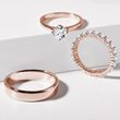 ETERNITY AND SHINY FINISH WEDDING RING SET IN ROSE GOLD - ROSE GOLD WEDDING SETS - WEDDING RINGS