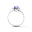 PRSTEN Z BÍLÉHO 14K ZLATA S TANZANITEM A DIAMANTY - PRSTENY S TANZANITEM - PRSTENY