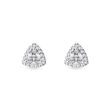 BOUCLES D'OREILLES EN OR BLANC AVEC DIAMANTS TAILLE TRILLION ET BRILLANTS - PUCES D'OREILLES EN DIAMANT - BOUCLES D'OREILLES