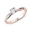 ROSE GOLD RING WITH A CENTRAL WHITE DIAMOND - DIAMOND ENGAGEMENT RINGS - ENGAGEMENT RINGS