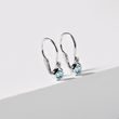 BOUCLES D'OREILLES POUR ENFANTS EN OR BLANC AVEC TOPAZE - BOUCLES D'OREILLES POUR ENFANTS - BOUCLES D'OREILLES