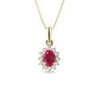Ruby ​​and diamond necklace in yellow gold