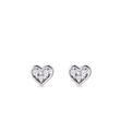 HEART EARRINGS WITH DIAMONDS IN WHITE GOLD - DIAMOND STUD EARRINGS - EARRINGS