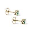 EARRINGS OF YELLOW GOLD WITH ROUND EMERALDS - EMERALD EARRINGS - EARRINGS