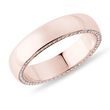 MEN'S MODERN ROSE GOLD WEDDING BAND WITH DIAMONDS - RINGS FOR HIM - WEDDING RINGS