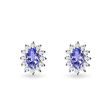 BOUCLES D'OREILLES D'OR BLANC AVEC DIAMANTS ET TANZANITES - BOUCLES D’OREILLES EN TANZANITE - BOUCLES D'OREILLES