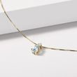 TROPFENFÖRMIGER AQUAMARINANHÄNGER IN 14 KT GELBGOLD - KETTEN MIT AQUAMARIN - KETTEN
