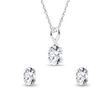 WHITE GOLD NECKLACE AND EARRING SET WITH DIAMONDS - DIAMOND SETS - FINE JEWELRY