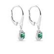 EMERALD AND DIAMOND WHITE GOLD EARRINGS - EMERALD EARRINGS - EARRINGS