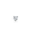 CLOUS D'OREILLES EN OR BLANC ET DIAMANT CŒUR - BOUCLES D'OREILLES SOLITAIRES - BOUCLES D'OREILLES