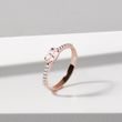 Ring with morganite and diamonds in pink gold