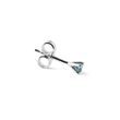 SINGLE TINY WHITE GOLD EARRING WITH BLUE DIAMOND - SINGLE EARRINGS - EARRINGS
