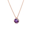 NECKLACE WITH AMETHYST IN ROSE GOLD - AMETHYST NECKLACES{% if category.pathNames[0] != product.category.name %} - {% endif %}