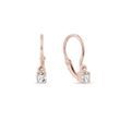 BOUCLES D'OREILLES POUR FILLES EN OR ROSE AVEC DIAMANT TAILLE BRILLANT - BOUCLES D'OREILLES POUR ENFANTS - BOUCLES D'OREILLES