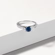 BAGUE EN OR BLANC AVEC SAPHIR ET DIAMANTS - BAGUES DE FIANÇAILLES EN SAPHIR - BAGUES DE FIANÇAILLES