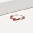 RUBY RING IN ROSE GOLD - RUBY RINGS - RINGS