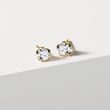 DIAMOND FLOWER STUD EARRINGS IN YELLOW GOLD - DIAMOND STUD EARRINGS - EARRINGS