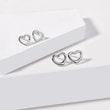 EARRINGS WITH HEARTS IN WHITE GOLD - WHITE GOLD EARRINGS - EARRINGS