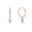 RUNDE OHRRINGE MIT HERZANHÄNGER IN 14KT ROSÉGOLD - OHRRINGE DIAMANT - OHRRINGE