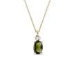 HALSKETTE MIT DIAMANTEN IN 14 KT GELBGOLD - KETTEN MIT MOLDAVIT - KETTEN