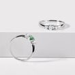 EMERALD AND DIAMOND RING IN WHITE GOLD - EMERALD RINGS - RINGS