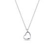 Heart-shaped diamond pendant necklace in white gold