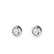 PUCES D'OREILLES EN OR BLANC AVEC DIAMANTS LUNETTE 3,5 MM - PUCES D'OREILLES EN DIAMANT - BOUCLES D'OREILLES