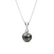 Tahitian pearl and diamond pendant in 14kt gold