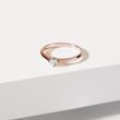 MINIMALIST DIAMOND RING IN ROSE GOLD - BRILLIANT CUT DIAMOND ENGAGEMENT RINGS - ENGAGEMENT RINGS